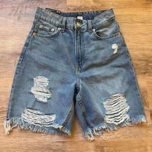High rise Bermuda Jean shorts